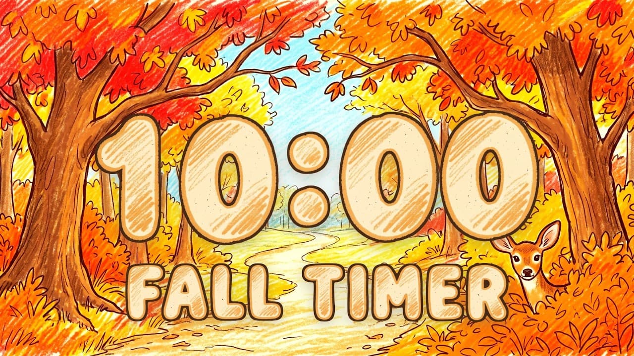 10 Minute Fall Timer with Relaxing Lofi Music | Autumn Scene, Version 4