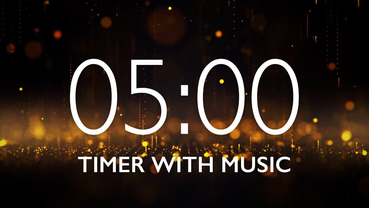 5 Minute Classroom Timer with Music & Alarm – Lights Background