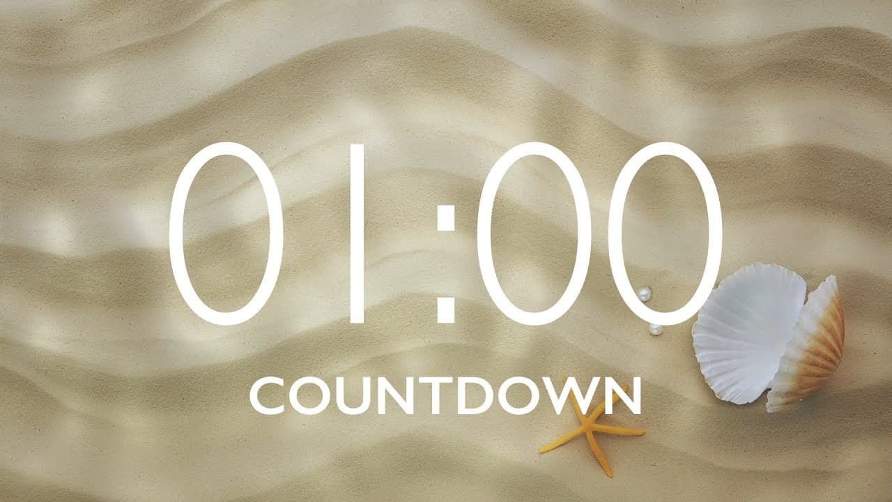 1 Minute Timer with Relaxing Music and Alarm – Sand Background