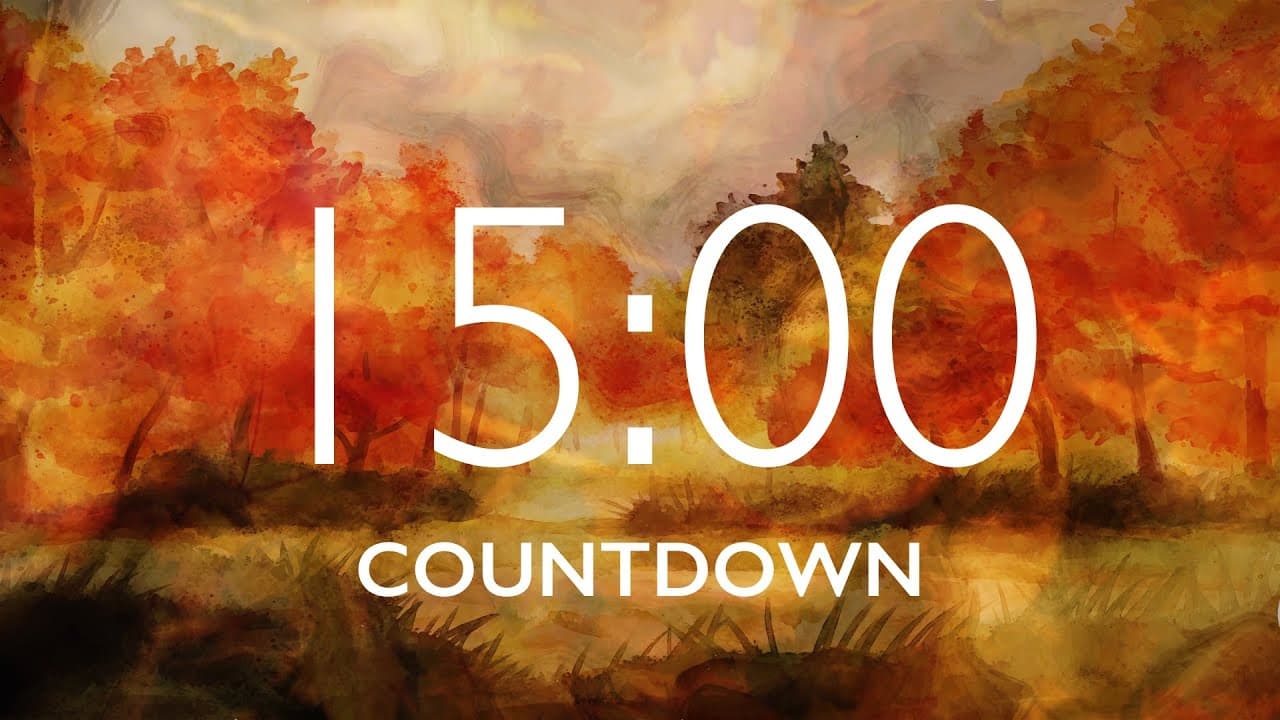 15 Minute Fall Leaves Timer with Relaxing Music and Alarm – Autumn Forest Background