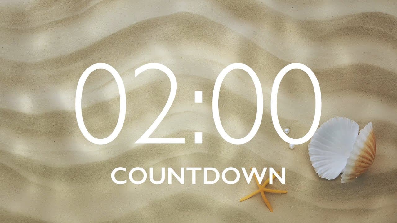 2 Minute Timer with Relaxing Music and Alarm – Sand Background