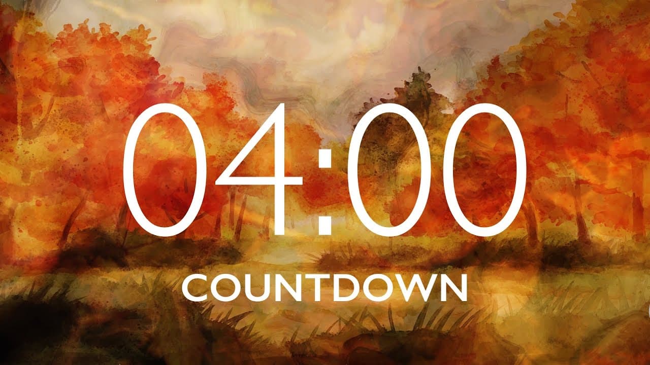 4 Minute Fall Leaves Timer with Relaxing Music and Alarm – Autumn Forest Background