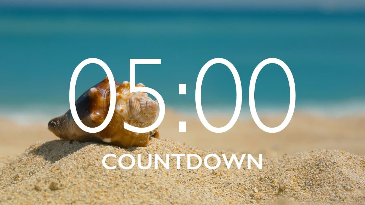 5 Minute Timer with Music and Alarm – Beach Background