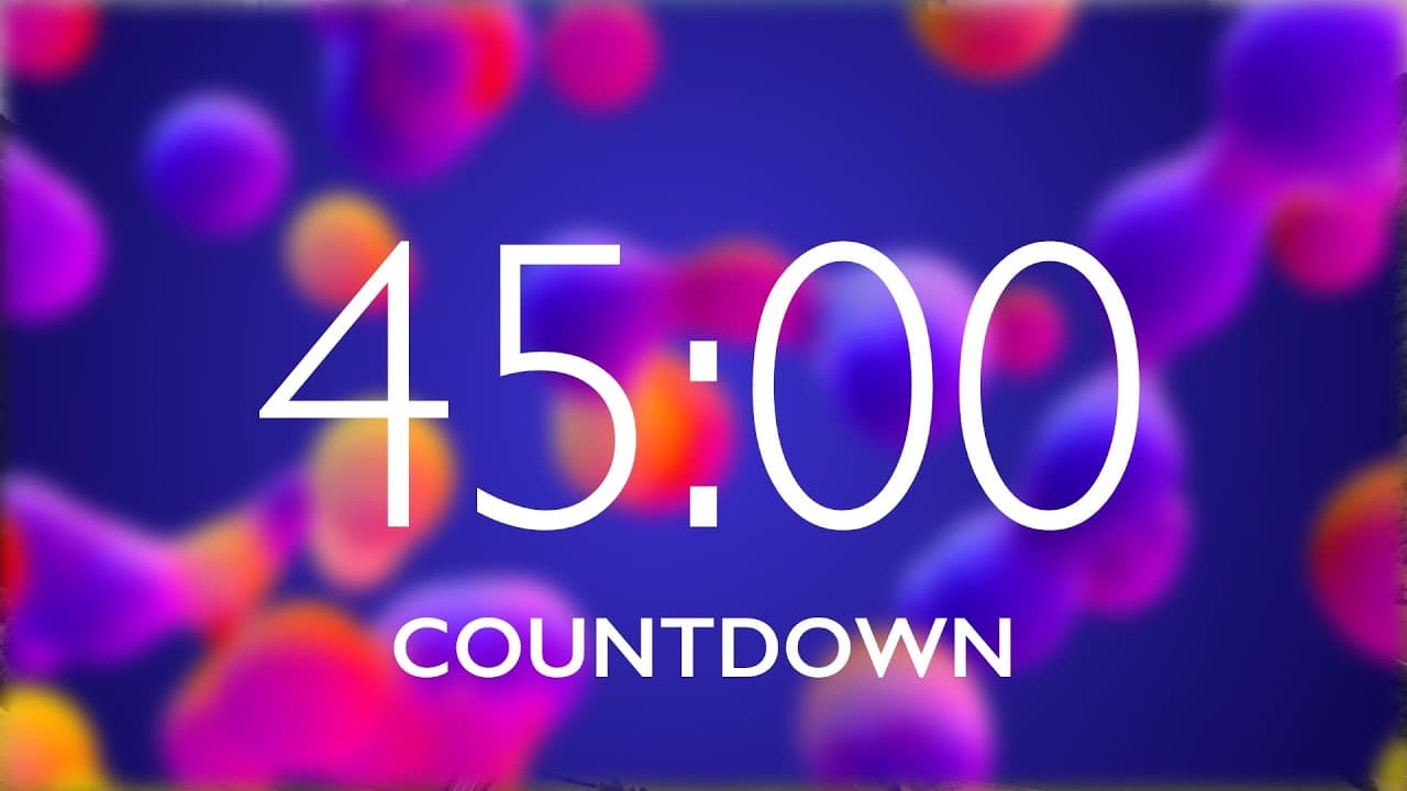 45 Minute Timer with Relaxing Music and Alarm – Lava Lamp Background