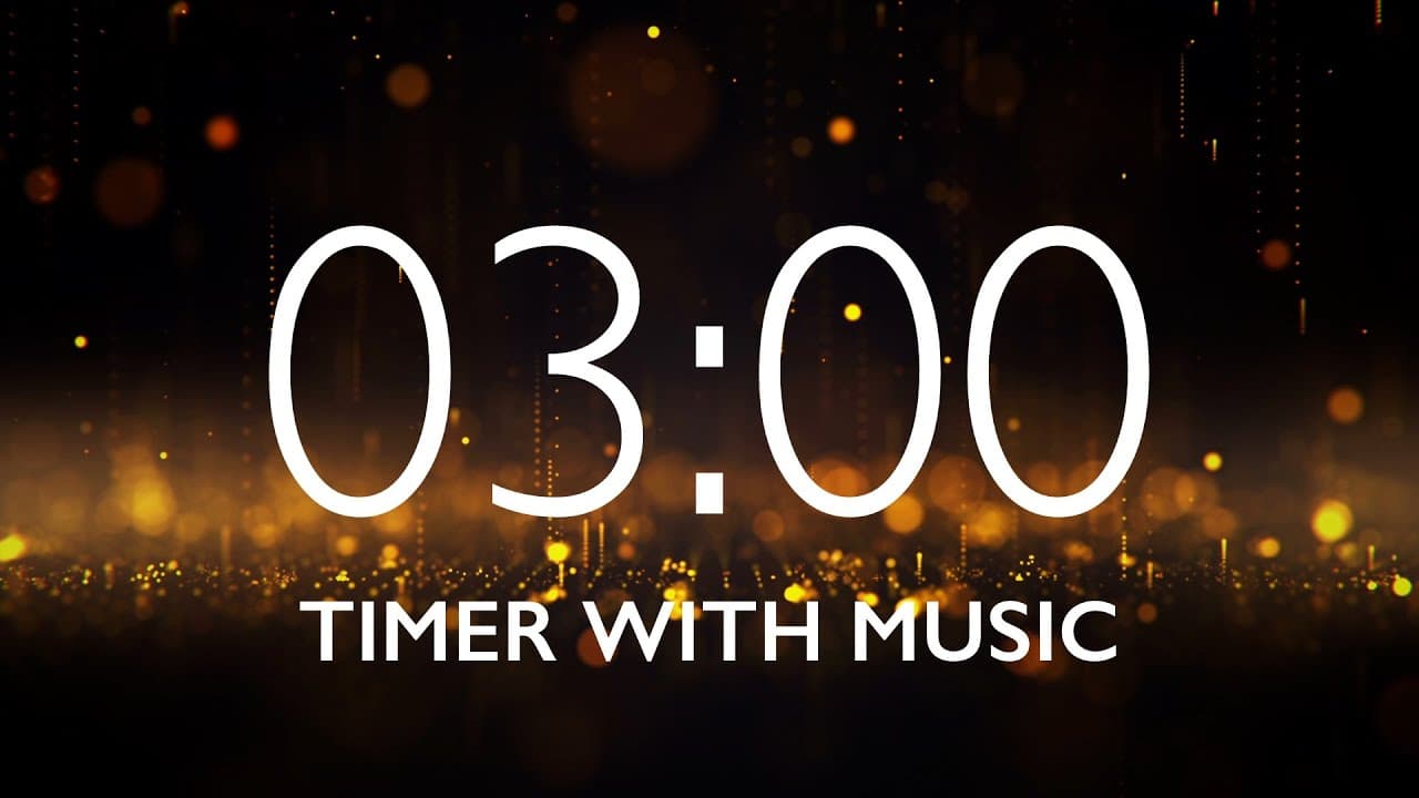 3 Minute Classroom Timer with Music & Alarm – Lights Background