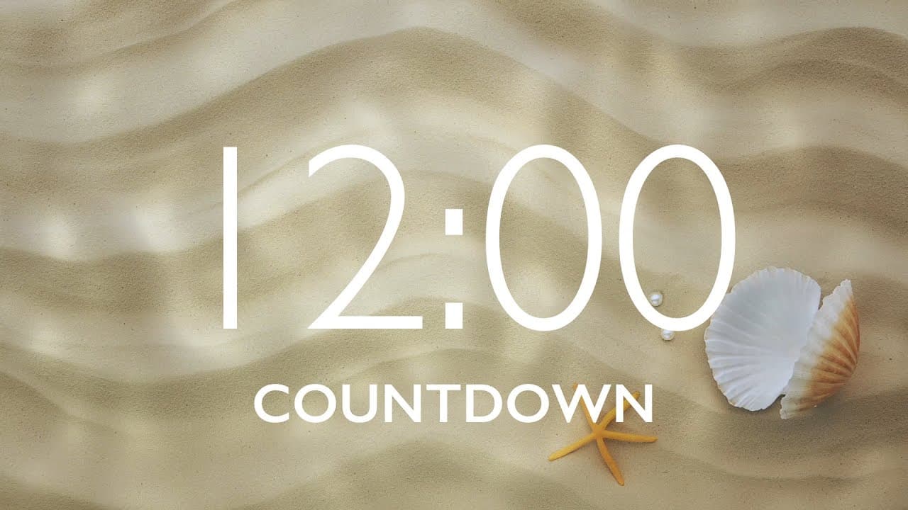 12 Minute Timer with Relaxing Music and Alarm – Sand Background
