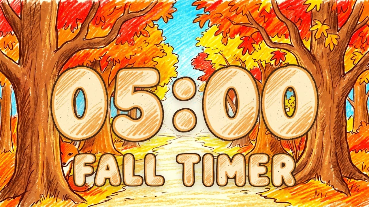5 Minute Fall Timer with Relaxing Lofi Music | Autumn Scene, Version 2
