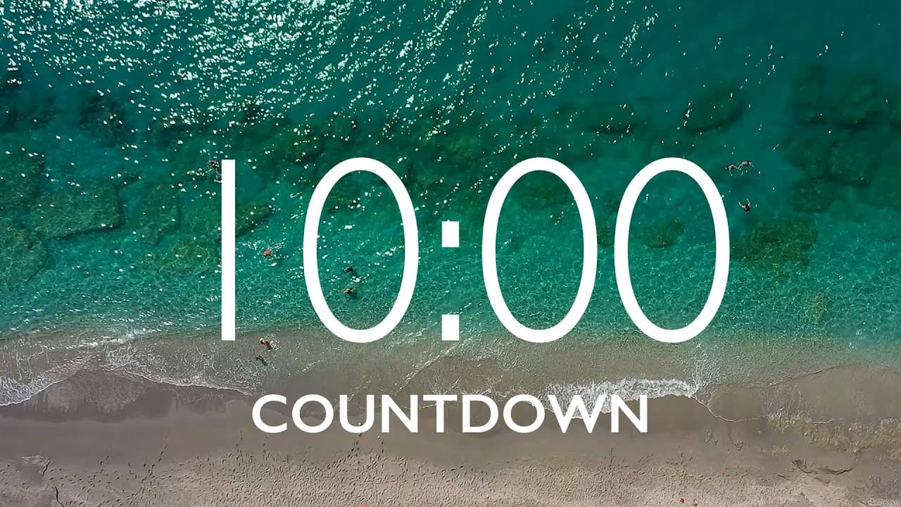 10 Minute Timer with Relaxing Music and Alarm – Beach Background