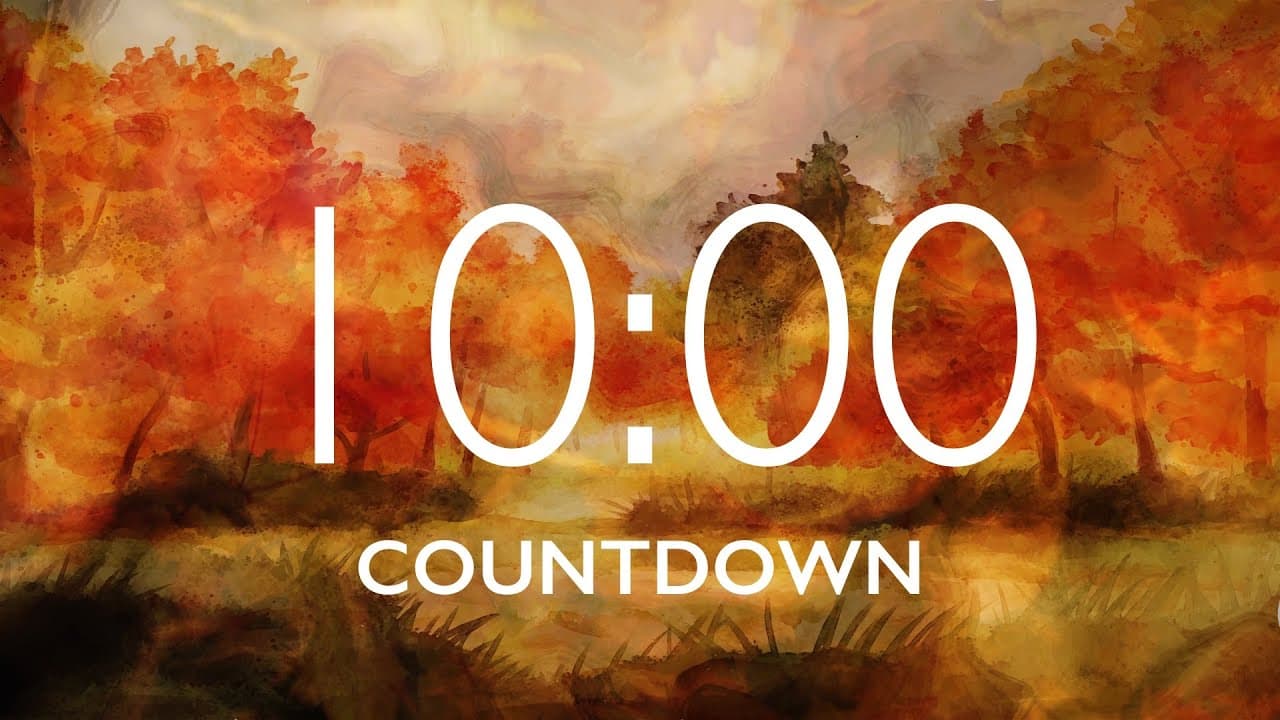 10 Minute Fall Leaves Timer with Relaxing Music and Alarm – Autumn Forest Background