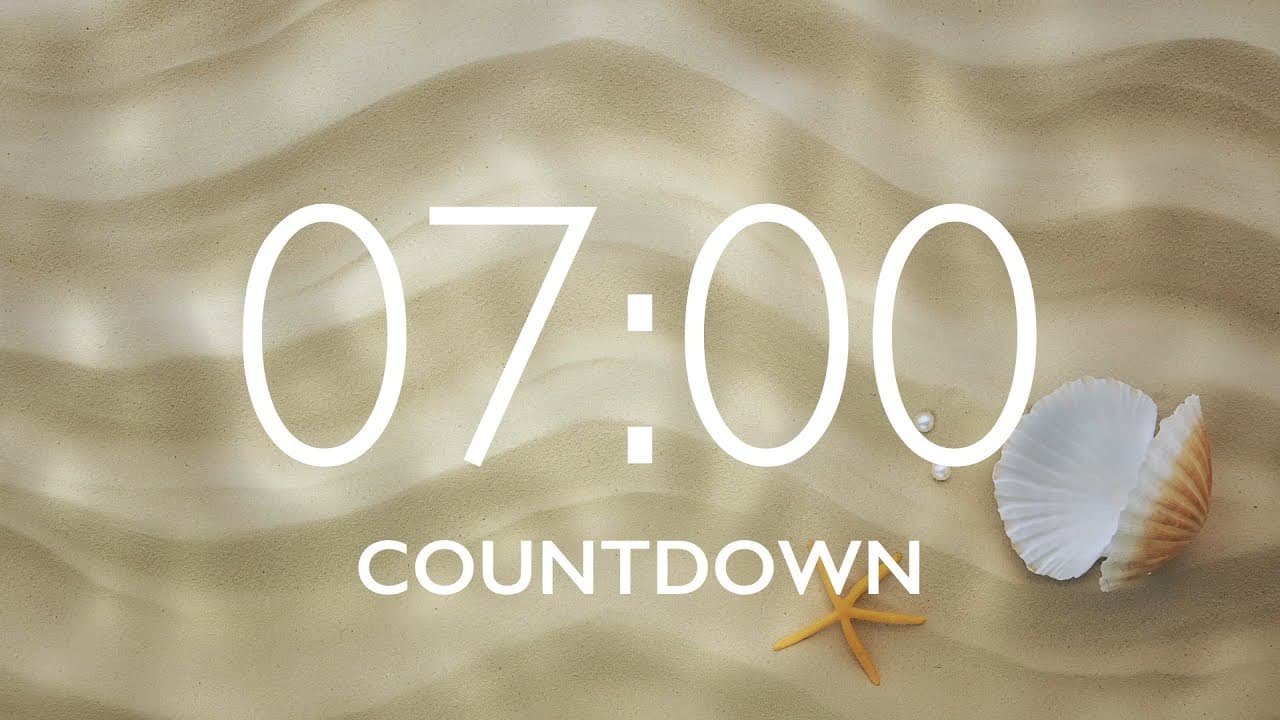 7 Minute Timer with Relaxing Music and Alarm – Sand Background