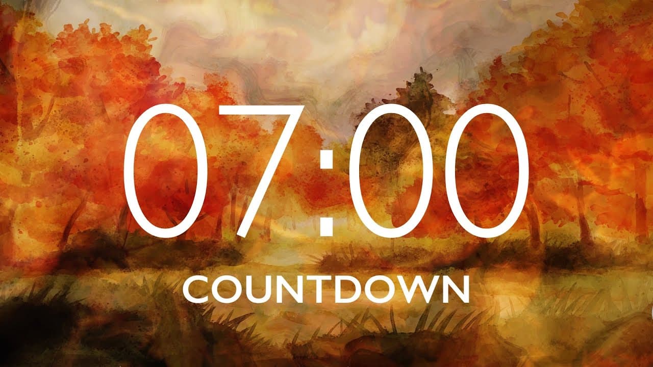 7 Minute Timer with Relaxing Music and Alarm Reading | Homework Timer – Autumn Forest Background