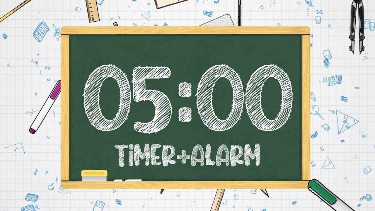 5 Minute Classroom Timer - No Music – Chalkboard Background