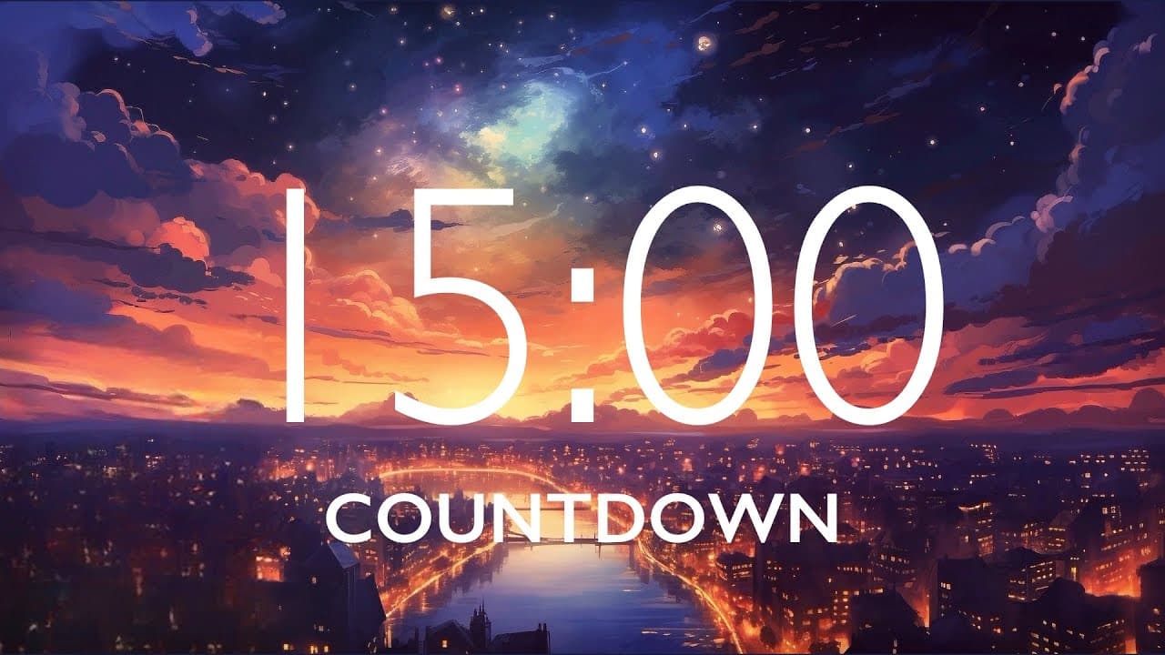 15 Minute Timer with Relaxing Music and Alarm, Version 2