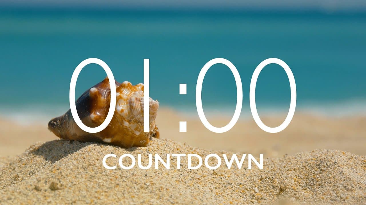 1 Minute Timer with Music and Alarm – Beach Background