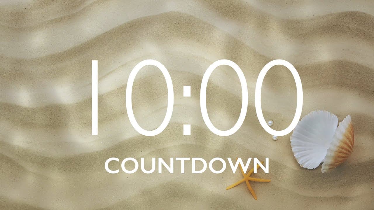 10 Minute Timer with Relaxing Music and Alarm – Sand Background