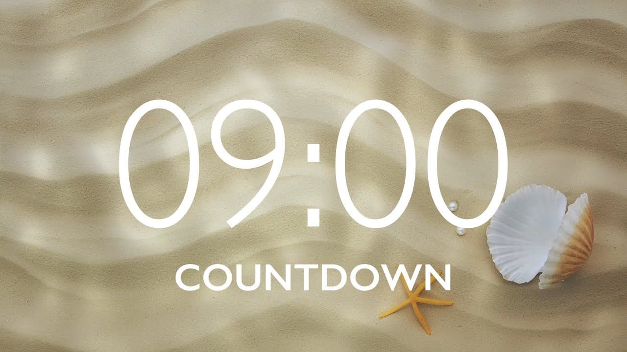 9 Minute Timer with Relaxing Music and Alarm – Sand Background