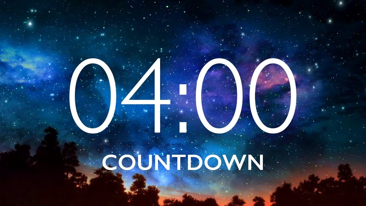 4 Minute Timer with Relaxing Music and Alarm – Starry Sky Background