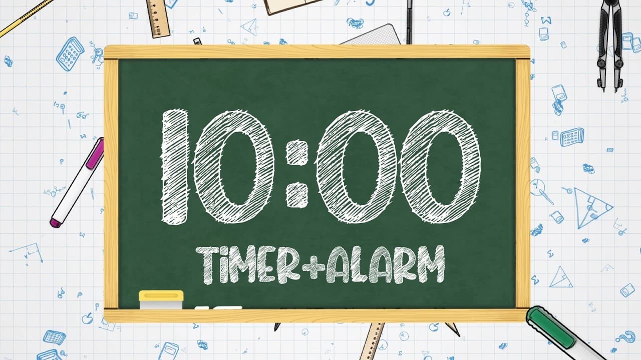 10 Minute Classroom Timer - No Music – Chalkboard Background