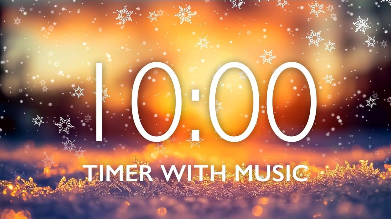 10 Minutes Timer with Relaxing Music – Snowfall Background