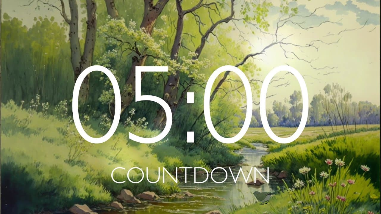 5 Minute Timer with Relaxing Music and Alarm – Meadow Background