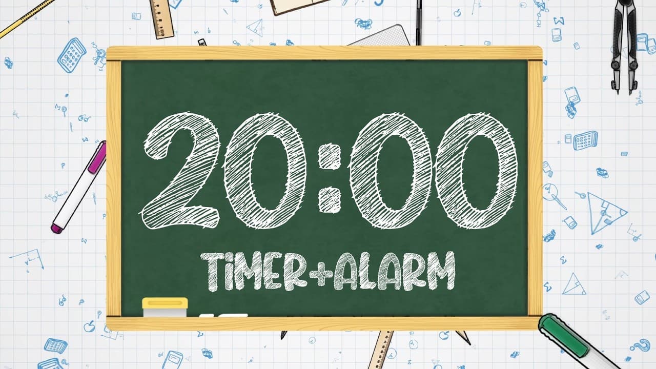 20 Minute Classroom Timer - No Music – Chalkboard Background