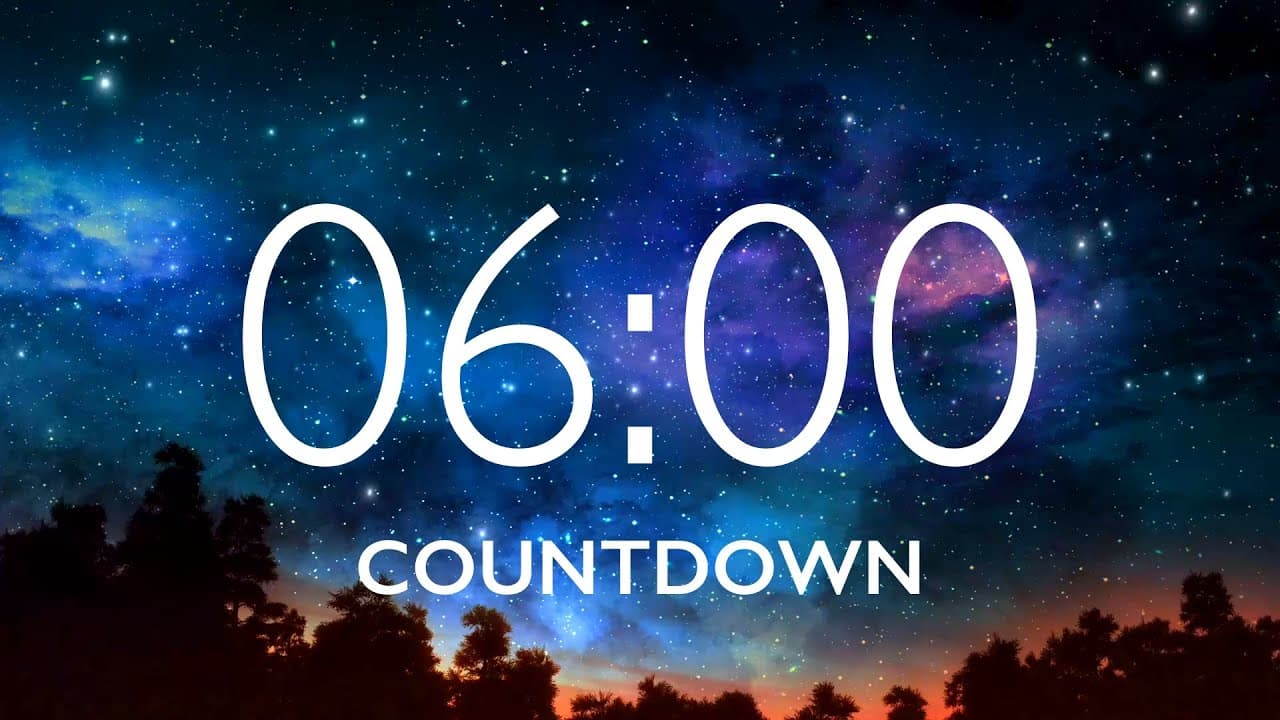 6 Minute Timer with Relaxing Music and Alarm – Starry Sky Background