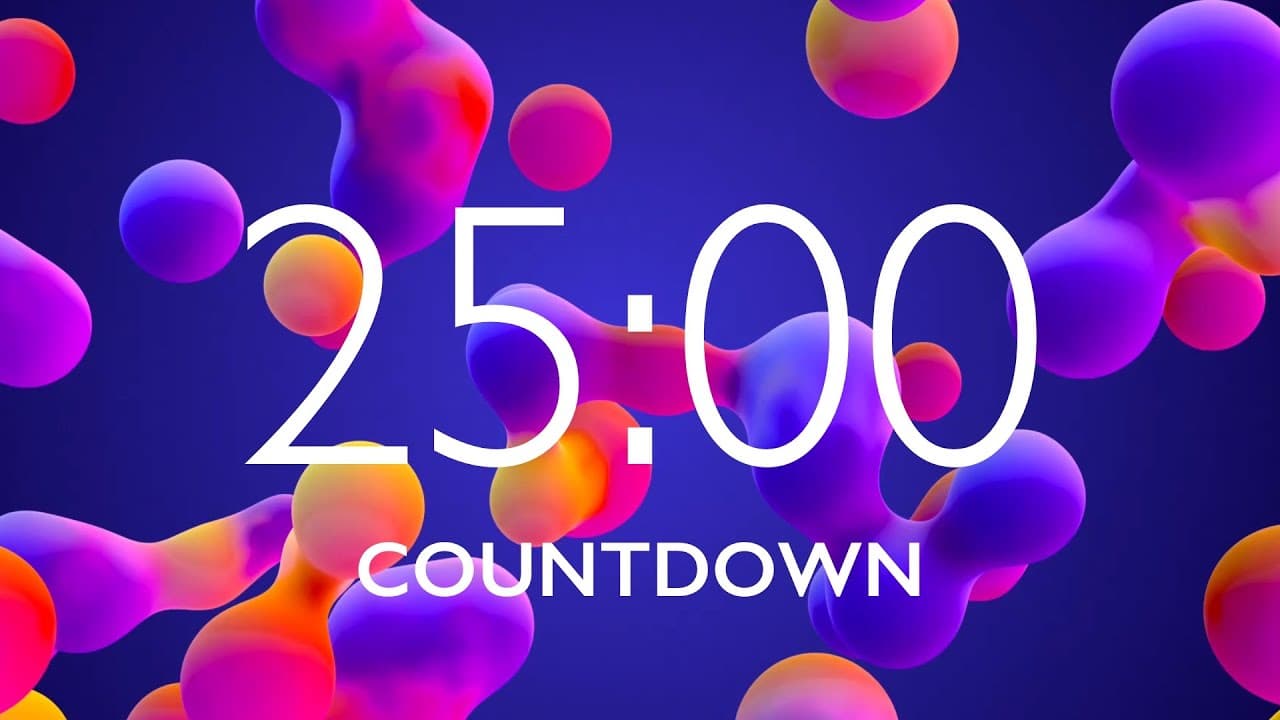 25 Minute Timer with Relaxing Music and Alarm – Lava Lamp Background