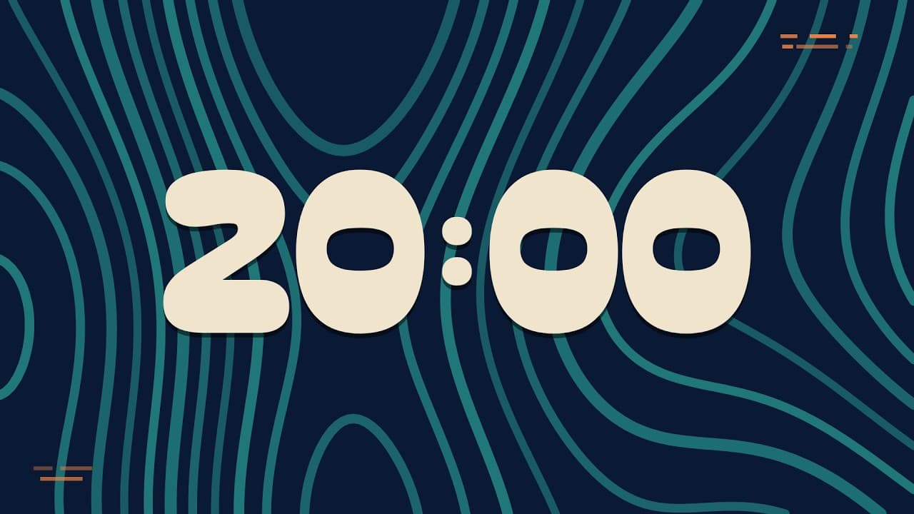 20 Minute Classroom Timer with Music – Contours Background
