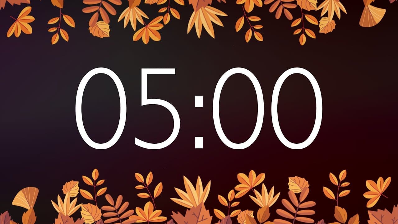 5 Minute Fall Timer with Gentle Alarm (No Music) – Autumn Leaves Background