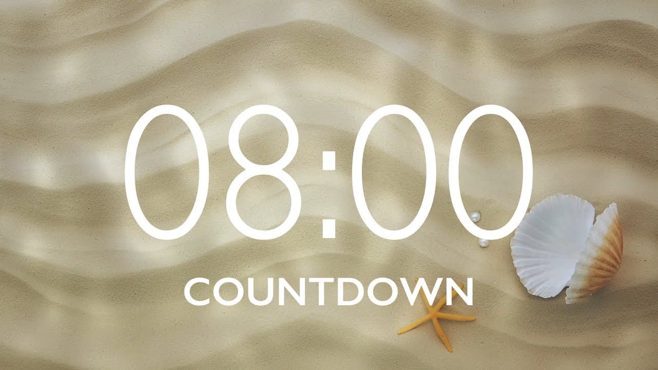 8 Minute Timer with Relaxing Music and Alarm – Sand Background
