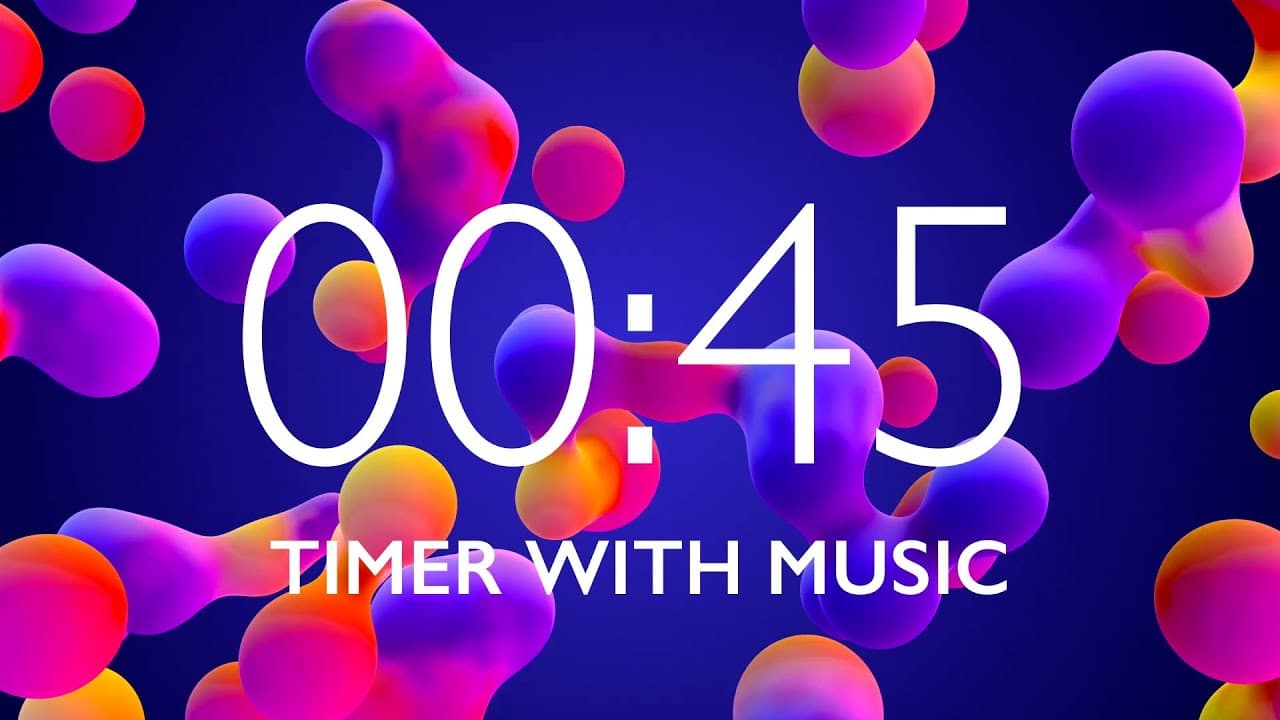 45 Seconds Timer with Relaxing Music and Alarm – Lava Lamp Background
