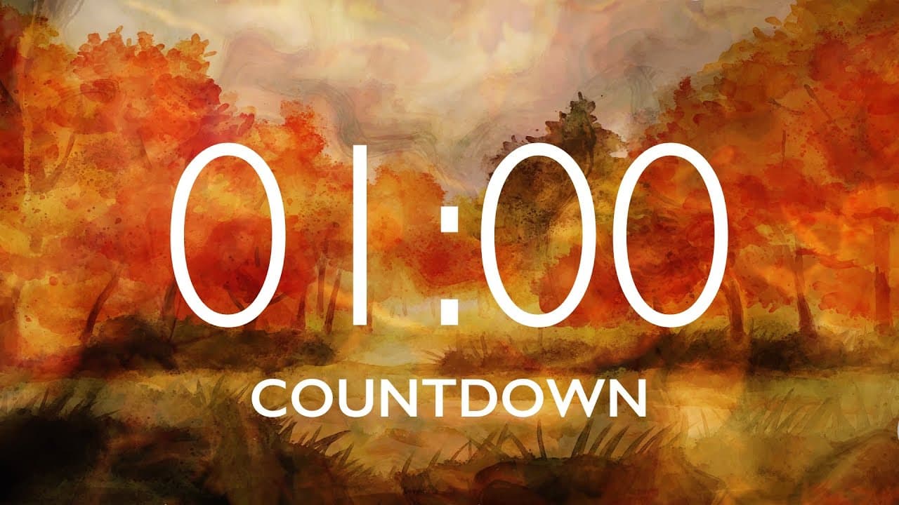 1 Minute Fall Leaves Timer with Relaxing Music and Alarm – Autumn Forest Background