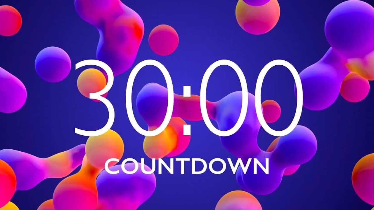 30 Minute Timer with Relaxing Music and Alarm – Lava Lamp Background