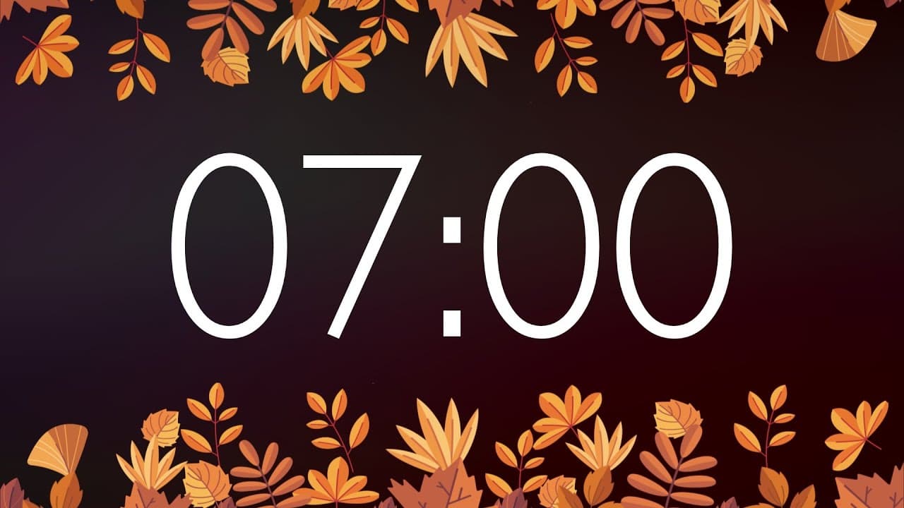 7 Minute Fall Timer with Gentle Alarm (No Music) – Autumn Leaves Background