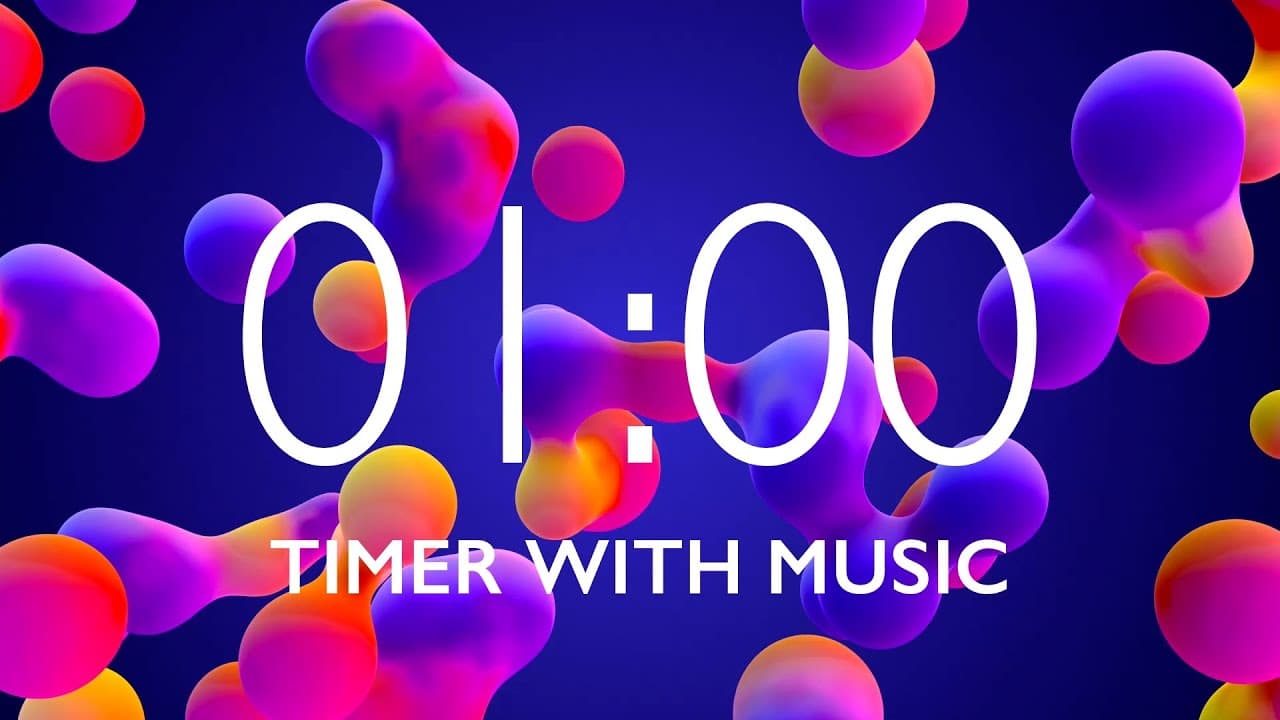 1 Minute Timer with Relaxing Music and Alarm – Lava Lamp Background