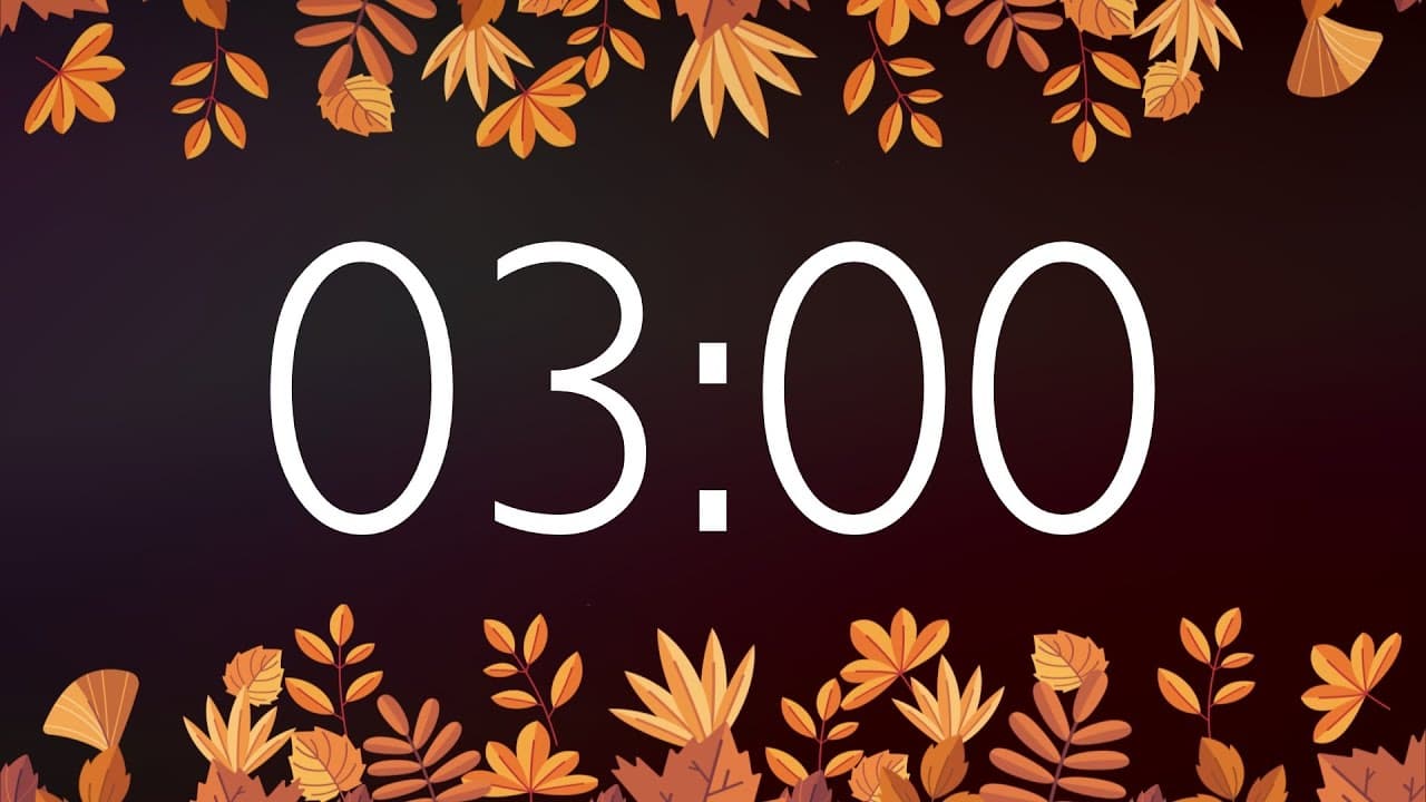 3 Minute Fall Timer with Gentle Alarm (No Music) – Autumn Leaves Background