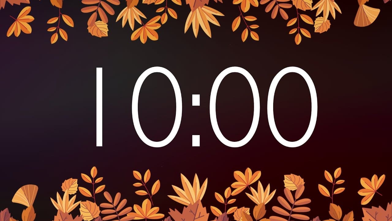 10 Minute Fall Timer with Gentle Alarm (No Music) – Autumn Leaves Background