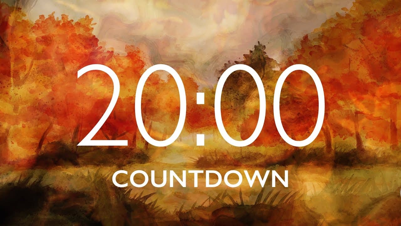 20 Minute Fall Leaves Timer with Relaxing Music and Alarm – Autumn Forest Background