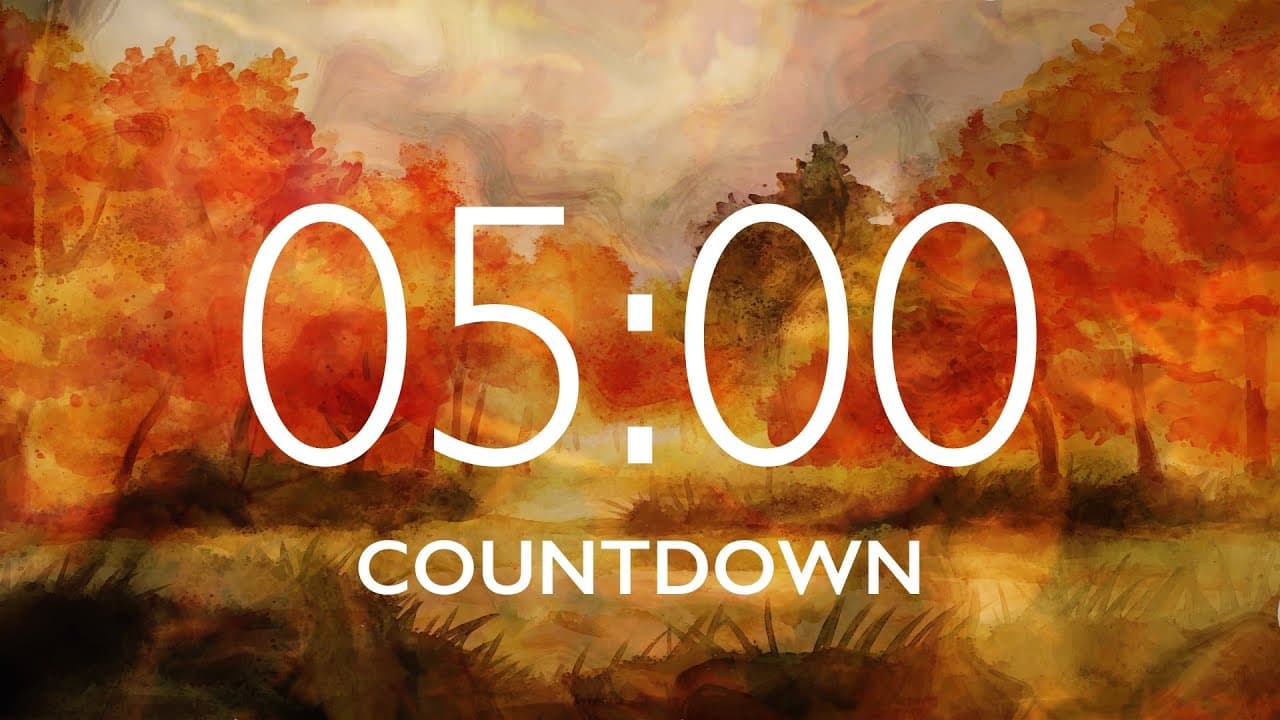 5 Minute Fall Leaves Timer with Relaxing Music and Alarm – Autumn Forest Background