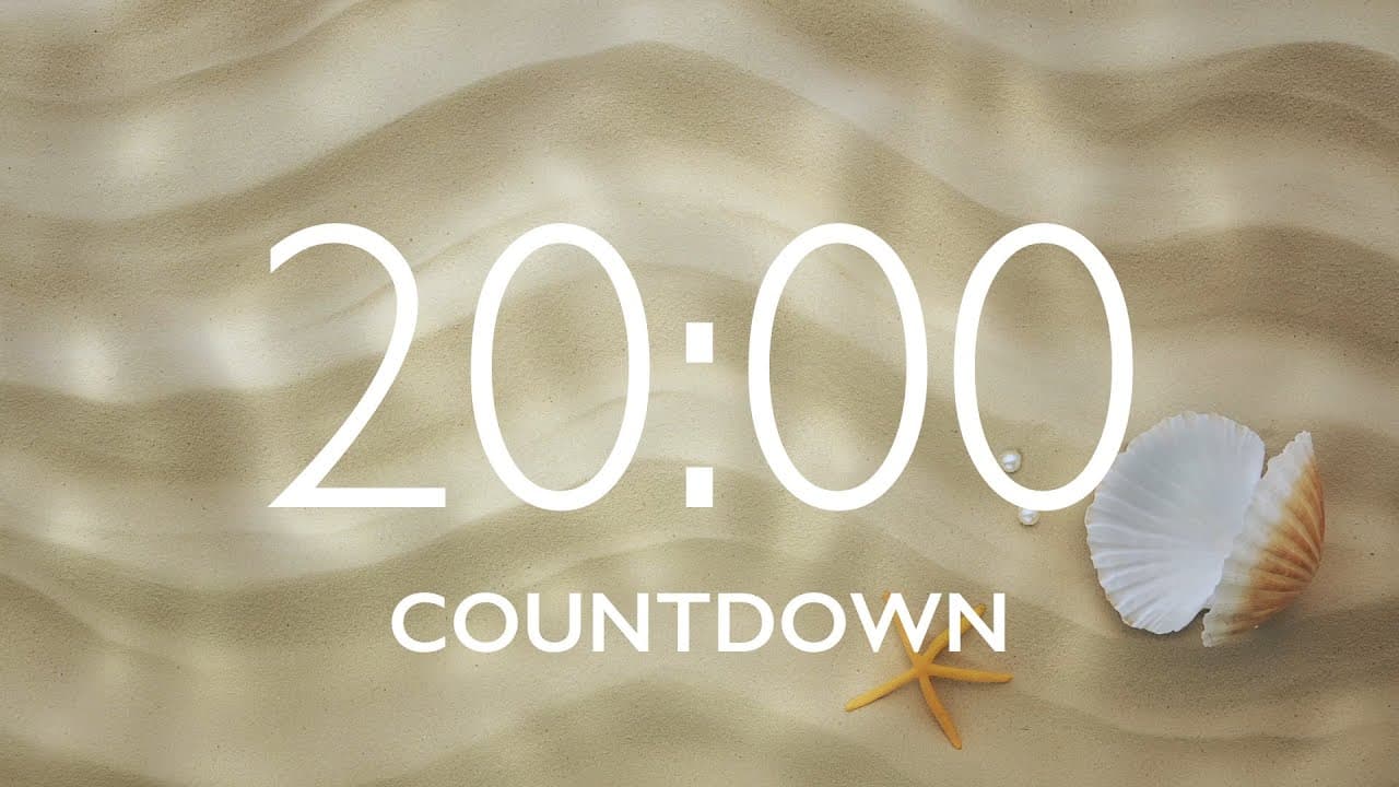 20 Minute Timer with Relaxing Music and Alarm – Sand Background