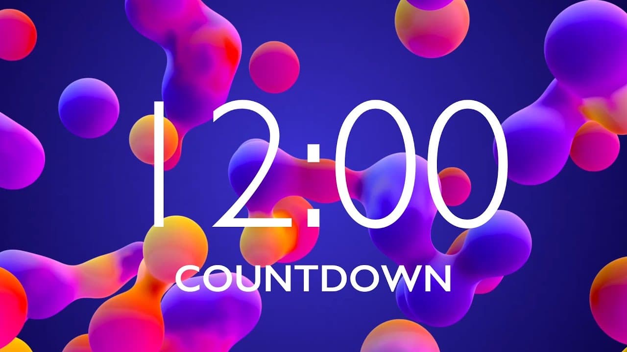 12 Minute Timer with Relaxing Music and Alarm – Lava Lamp Background
