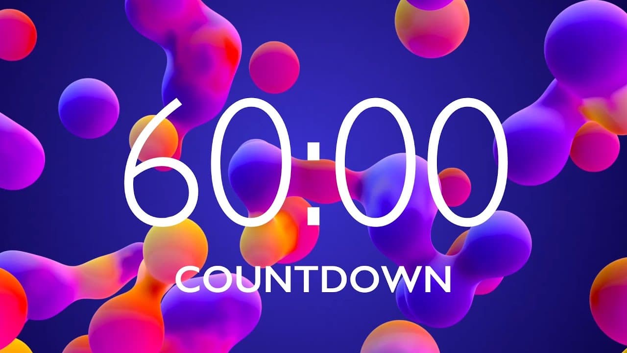 60 Minute Timer with Relaxing Music and Alarm – Lava Lamp Background