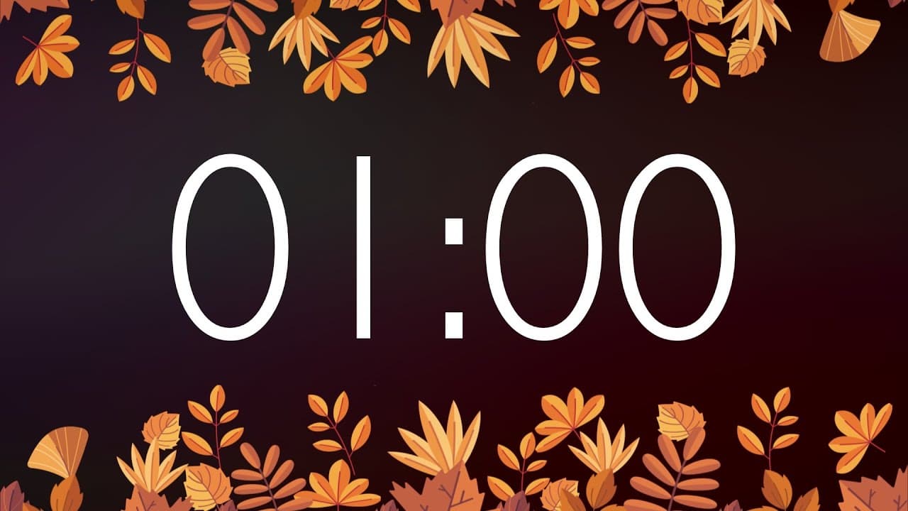 1 Minute Fall Timer with Gentle Alarm (No Music) – Autumn Leaves Background