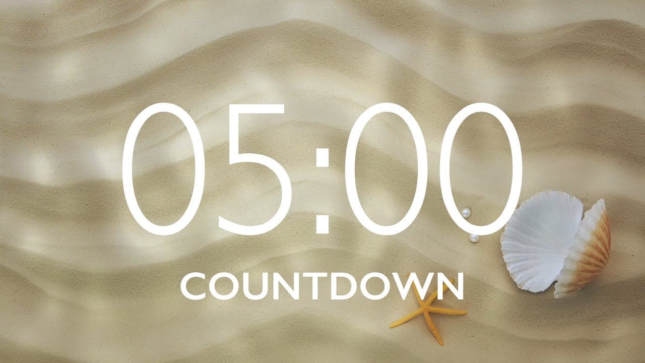 5 Minute Timer with Relaxing Music and Alarm – Sand Background