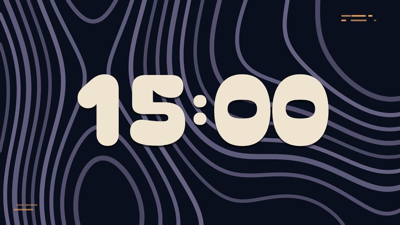 15 Minute Classroom Timer with Relaxing Music – Contours Background