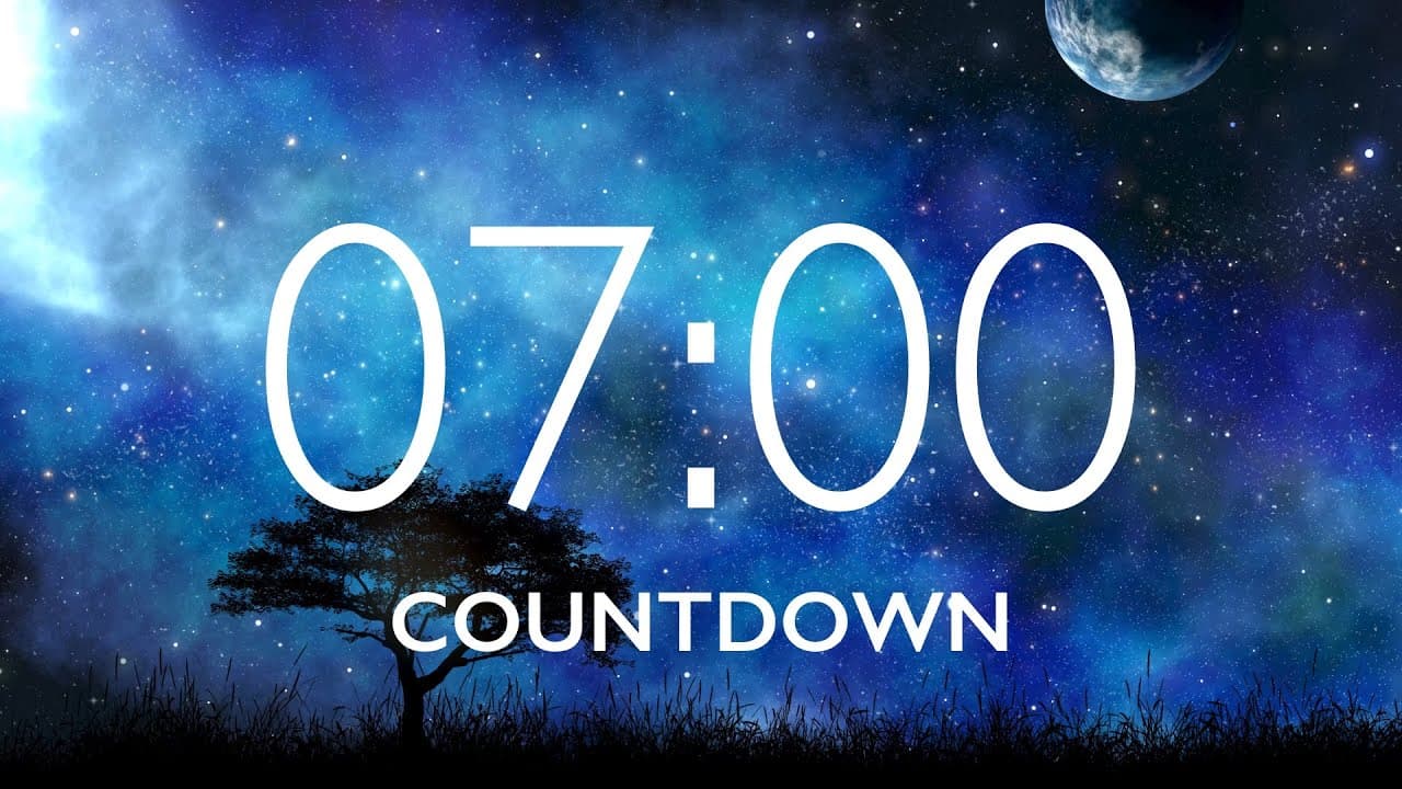 7 Minute Timer with Relaxing Music and Alarm – Starry Sky Background
