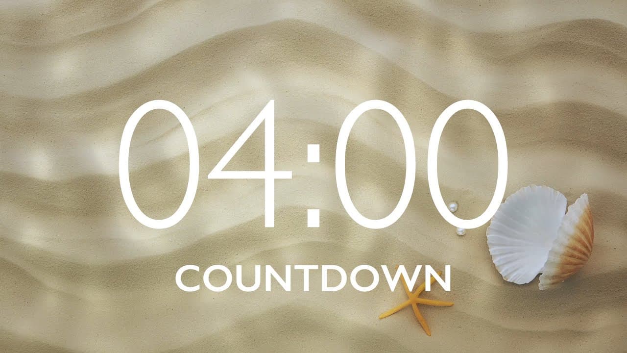 4 Minute Timer with Relaxing Music and Alarm – Sand Background