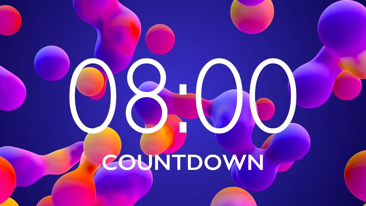8 Minute Timer with Relaxing Music and Alarm – Lava Lamp Background
