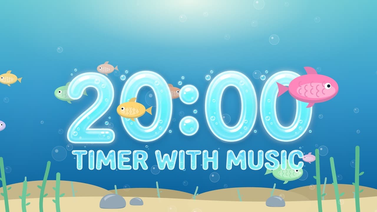 20 Minute Classroom Timer with Fun Music – Underwater Background